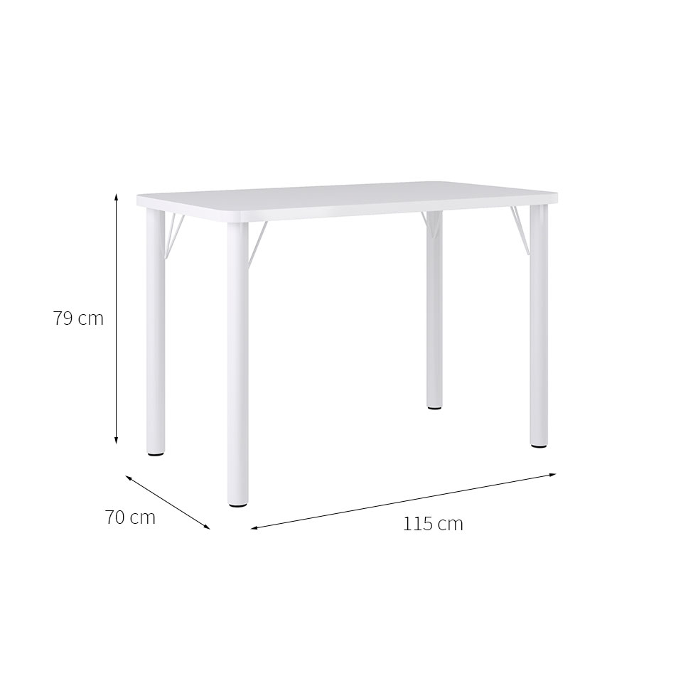 Conjunto de Mesa de Cozinha com 4 Lugares Roma Branco