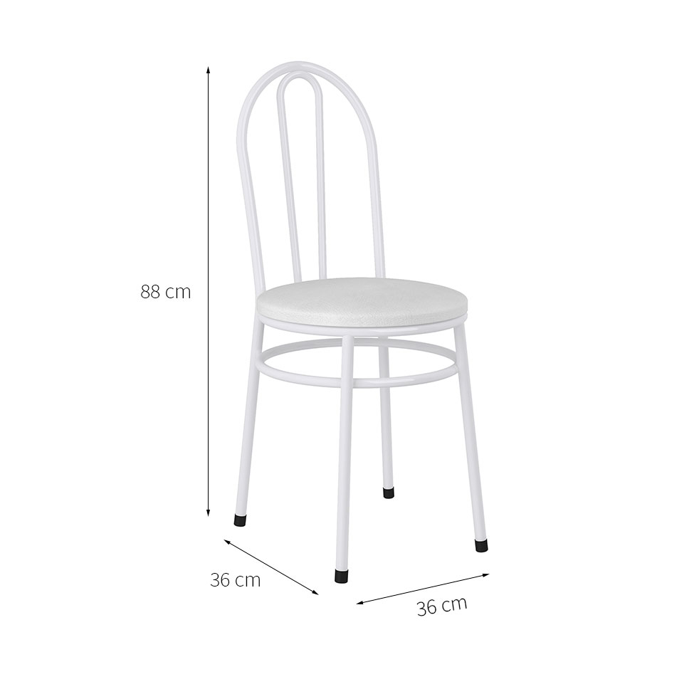 Conjunto de Mesa de Cozinha com 4 Lugares Roma Branco
