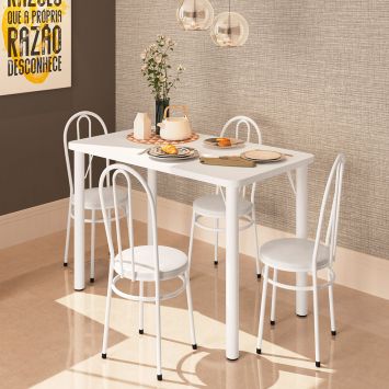 Conjunto de Mesa de Cozinha com 4 Lugares Roma Branco é boa?