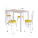 Conjunto de Mesa de Cozinha com 4 Lugares Roma Branco e Amarelo