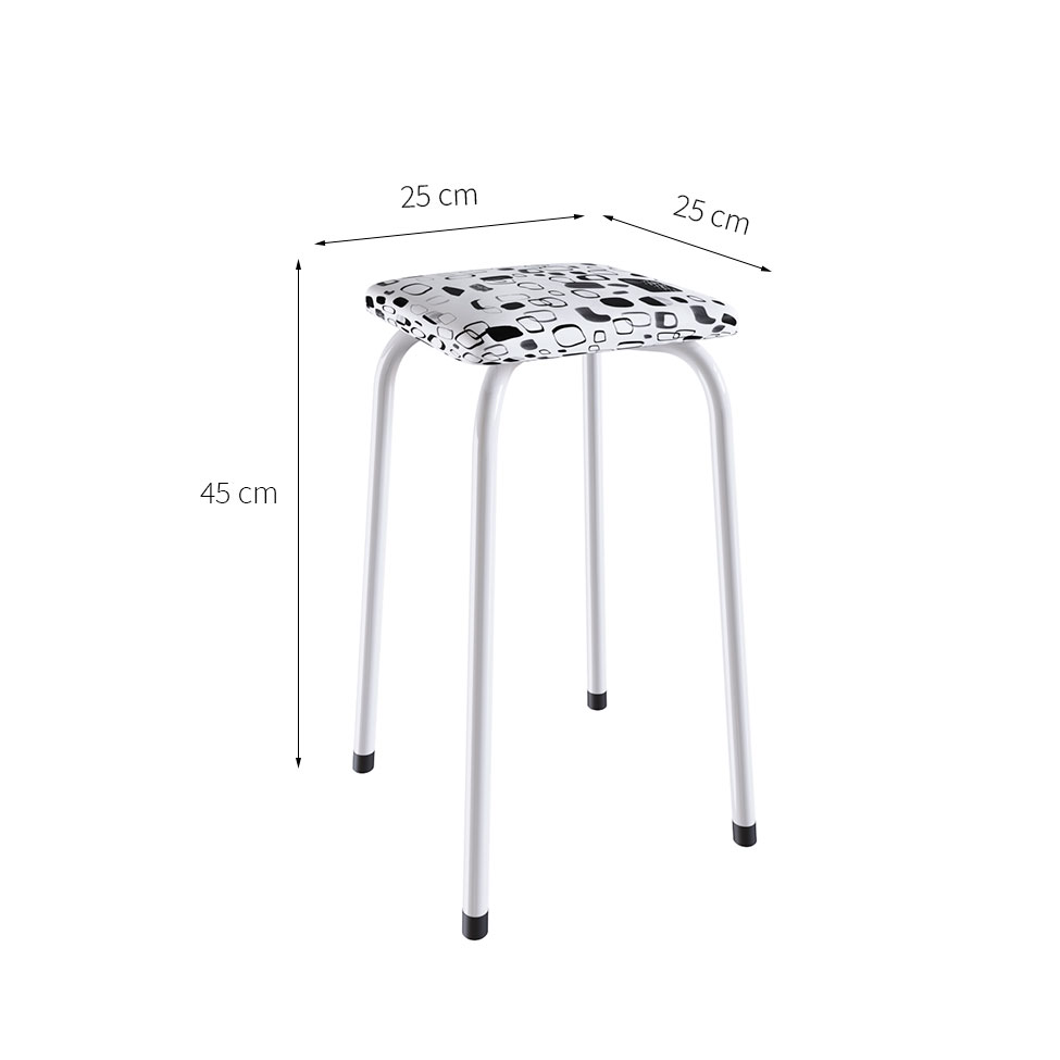 Conjunto de Mesa de Cozinha com 4 Lugares Verona I Branco e Preto