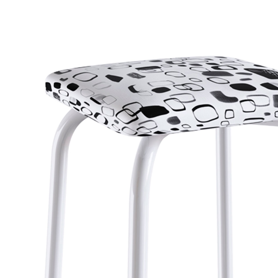 Conjunto de Mesa de Cozinha com 4 Lugares Verona I Branco e Preto