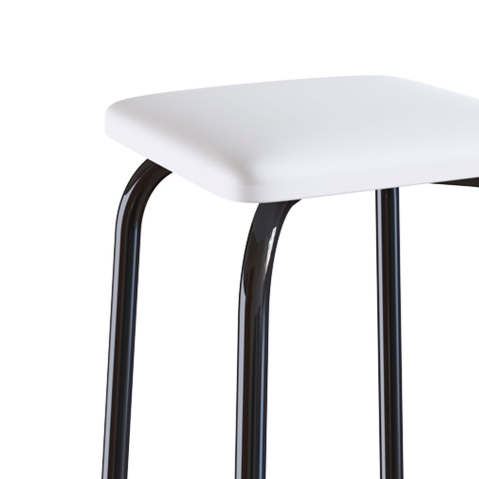 Conjunto de Mesa de Cozinha com 4 Lugares Verona II Branco e Preto