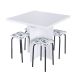 Conjunto de Mesa de Cozinha com 4 Lugares Verona III Branco e Preto
