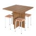 Conjunto de Mesa de Cozinha com 4 Lugares Verona Madeira
