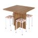 Conjunto de Mesa de Cozinha com 4 Lugares Verona Madeira e Bege