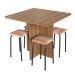 Conjunto de Mesa de Cozinha com 4 Lugares Verona Madeira e Preto