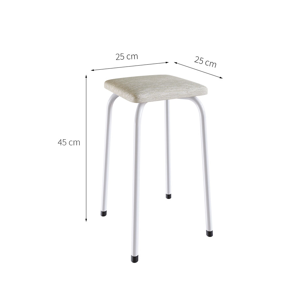 Conjunto de Mesa de Cozinha com 4 Lugares Verona Tecido Madeira e Off White