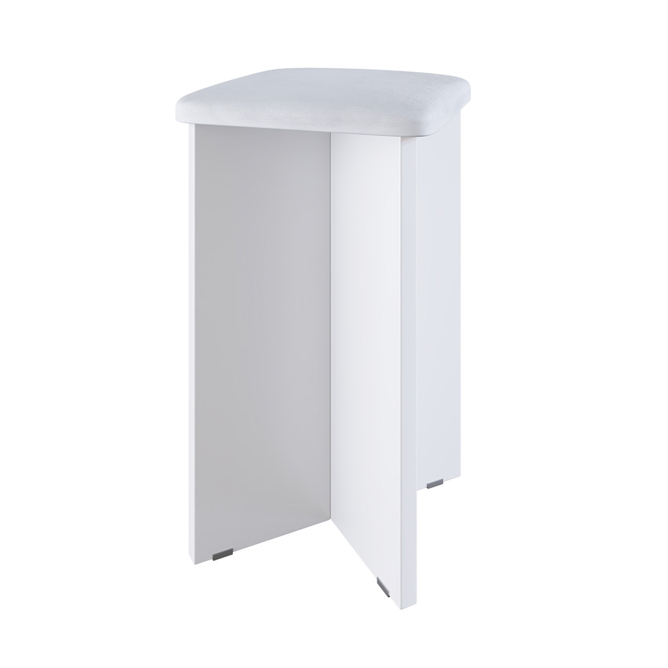 Conjunto de Mesa de Jantar com 4 Bancos Estofados Verona Branco