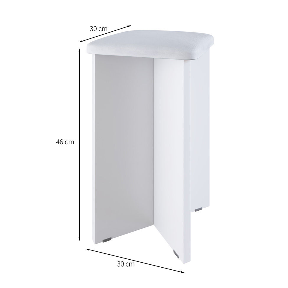 Conjunto de Mesa de Jantar com 4 Bancos Estofados Verona Branco