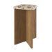 Conjunto de Mesa de Jantar com 4 Bancos Estofados Verona Napa Madeirado e Bege