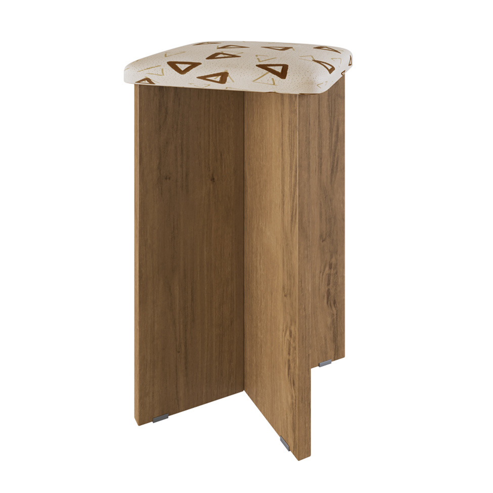 Conjunto de Mesa de Jantar com 4 Bancos Estofados Verona Napa Madeirado e Bege