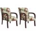 Kit 02 Poltronas Elise 010 Em MDF Tabaco Estampa 4749B Bona Vita