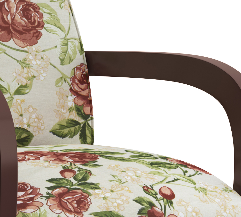 Kit 02 Poltronas Elise 010 Em MDF Tabaco Estampa 4749B Bona Vita