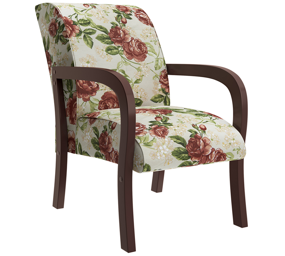 Kit 02 Poltronas Elise 010 Em MDF Tabaco Estampa 4749B Bona Vita