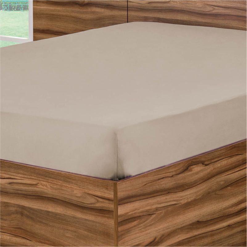 Lençol Avulso 01 Peça  Solteiro C/ Elastico Vapt-Vupt Cáqui - Bordados Ricardo