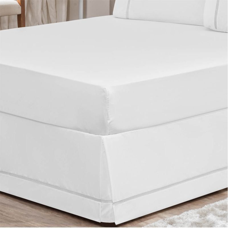Saia P/ Cama Box Casal King 01 Peça Branco - Bordados Ricardo