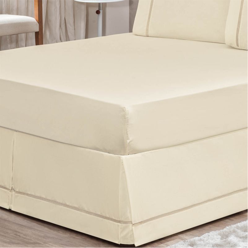 Saia P/ Cama Box Casal Queen 01 Peça Palha - Bordados Ricardo