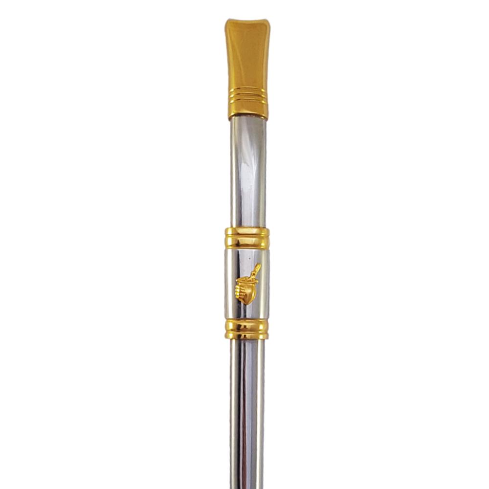 Bomba para Chimarrão Tererê Aço Inox 304 e Ouro 18k Pingente Cuia