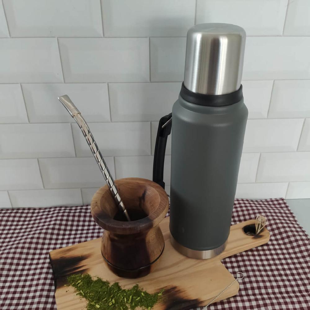 Bomba para Tomar Chimarrão Mate Inox Mil Furos 24cm Bortonaggio Chima Bojo Rosca Escovinha