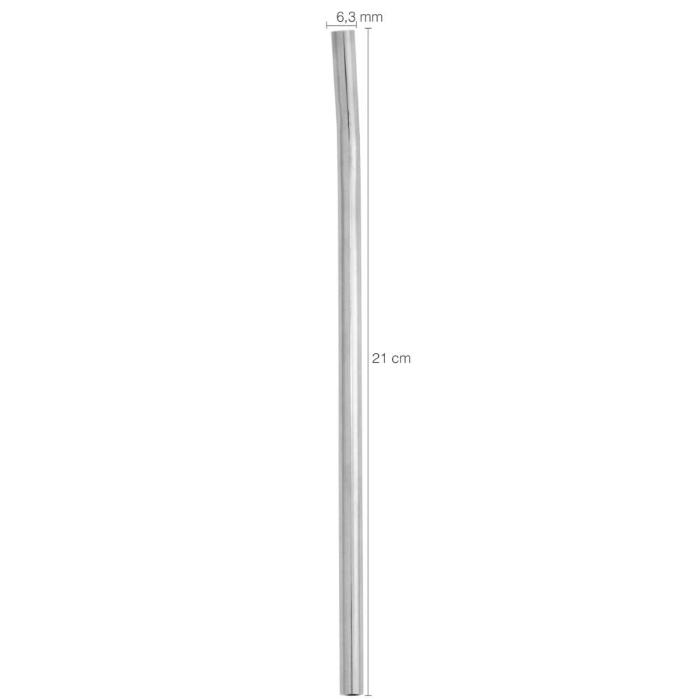 Canudo De Aço Inox Reutilizável Sustentável Reto 6,3mm 21cm