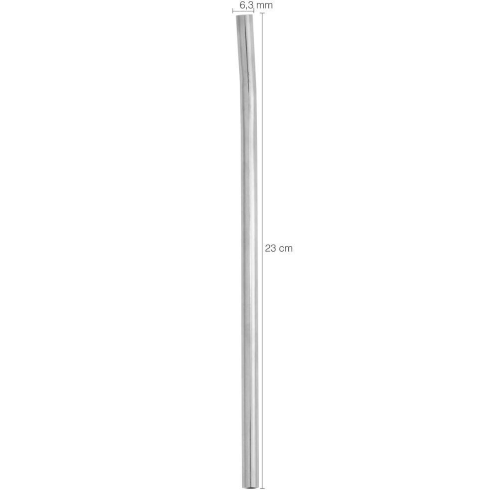 Kit 4 Canudos de Aço Inox Reutilizáveis Sustentável Retos 6,3mm 23cm