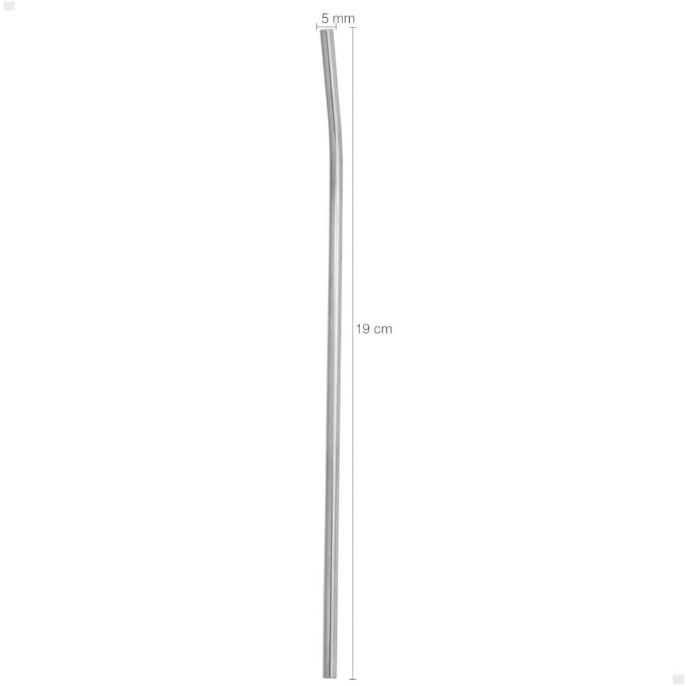 Kit 8 Canudos De Aço Inox Reutilizável Sustentável Curvado 5mm 19cm