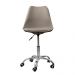 Cadeira Office Base Cromada Com Rodizio Girat¢ria Saarinen Bege
