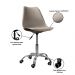 Cadeira Office Base Cromada Com Rodizio Girat¢ria Saarinen Bege