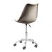 Cadeira Office Base Cromada Com Rodizio Girat¢ria Saarinen Bege