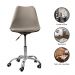 Cadeira Office Base Cromada Com Rodizio Girat¢ria Saarinen Bege