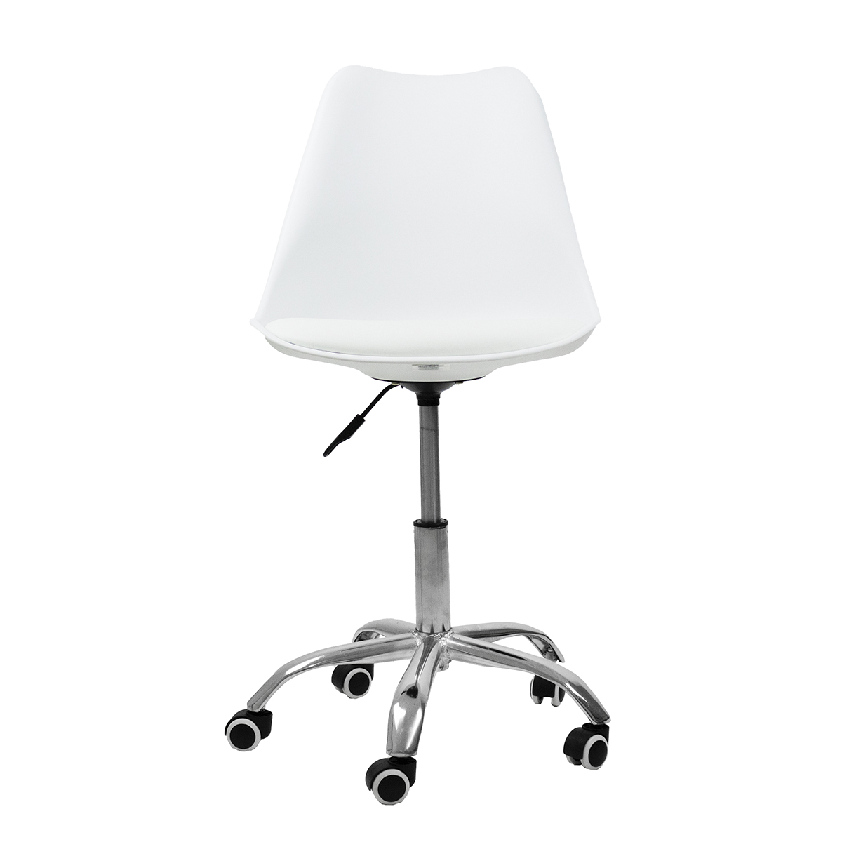 Cadeira Office Base Cromada Com Rodizio Girat¢ria Saarinen Branco