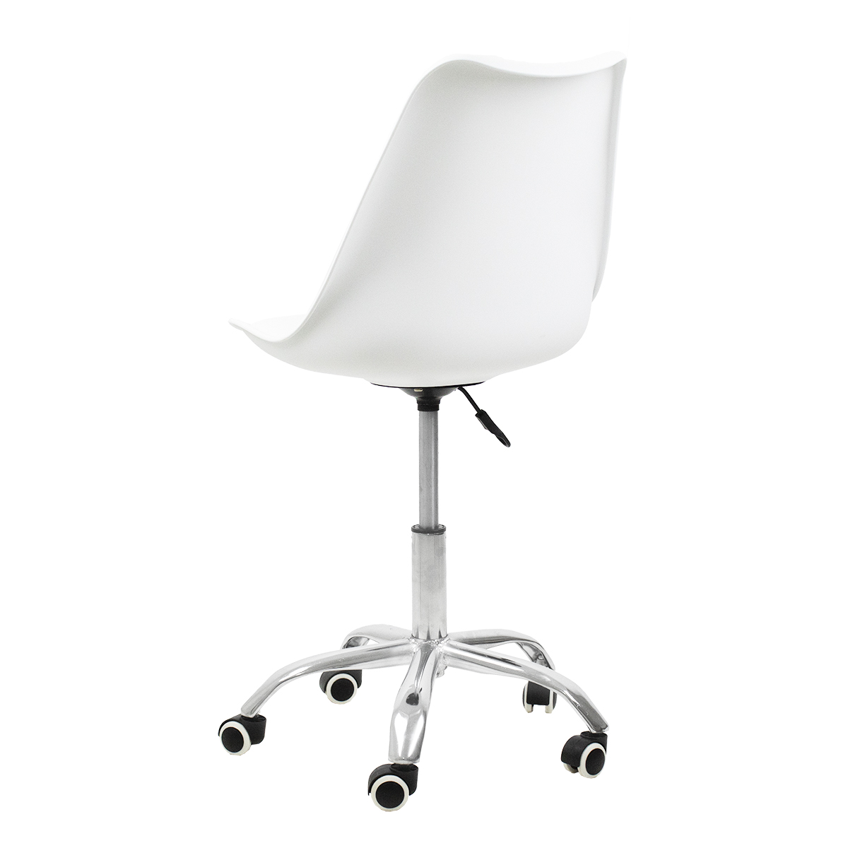 Cadeira Office Base Cromada Com Rodizio Girat¢ria Saarinen Branco
