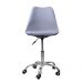 Cadeira Office Base Cromada Com Rodizio Girat¢ria Saarinen Cinza