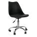 Cadeira Office Base Cromada Com Rodizio Girat¢ria Saarinen Preto