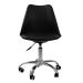 Cadeira Office Base Cromada Com Rodizio Girat¢ria Saarinen Preto