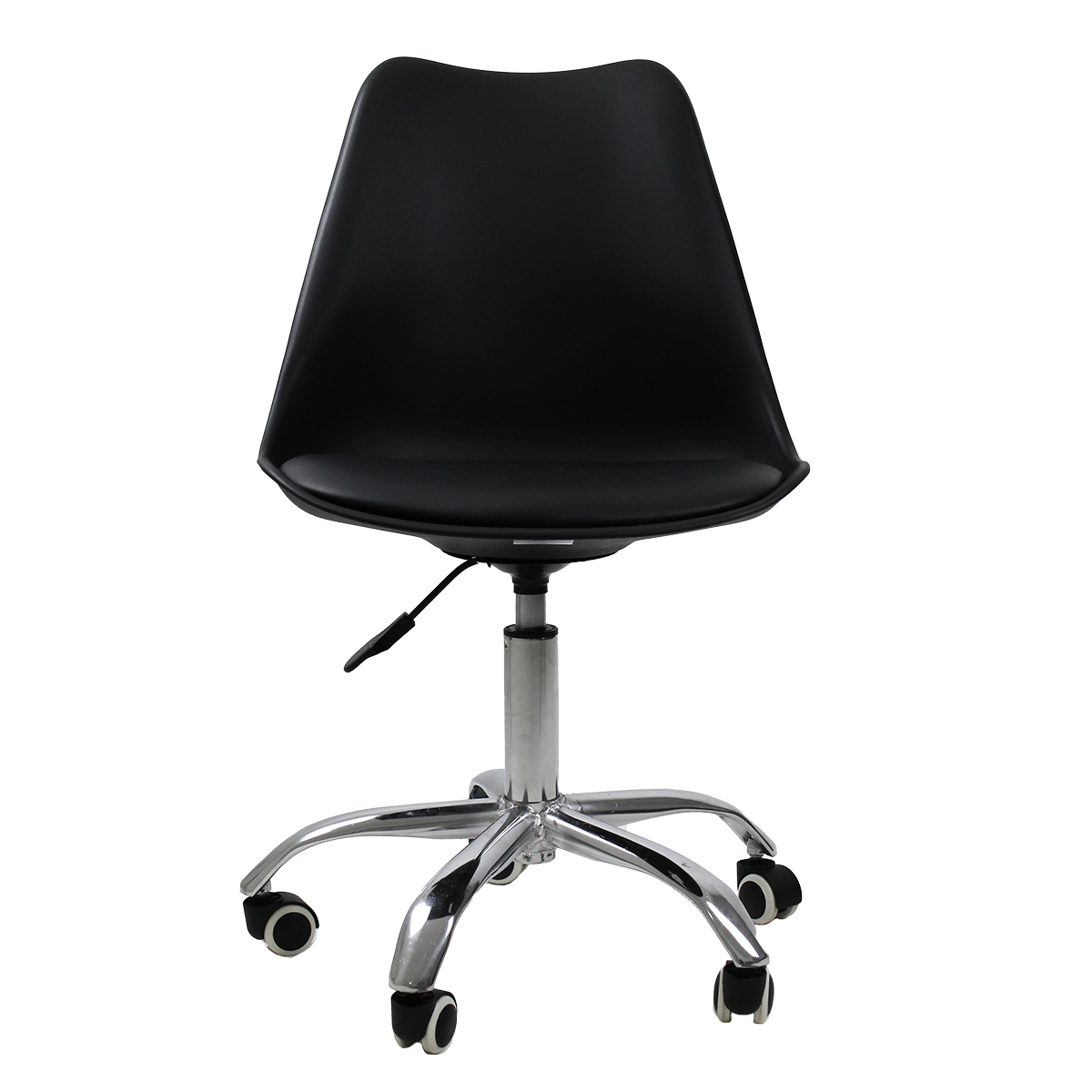 Cadeira Office Base Cromada Com Rodizio Girat¢ria Saarinen Preto
