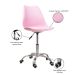 Cadeira Office Base Cromada Com Rodizio Girat¢ria Saarinen Rosa
