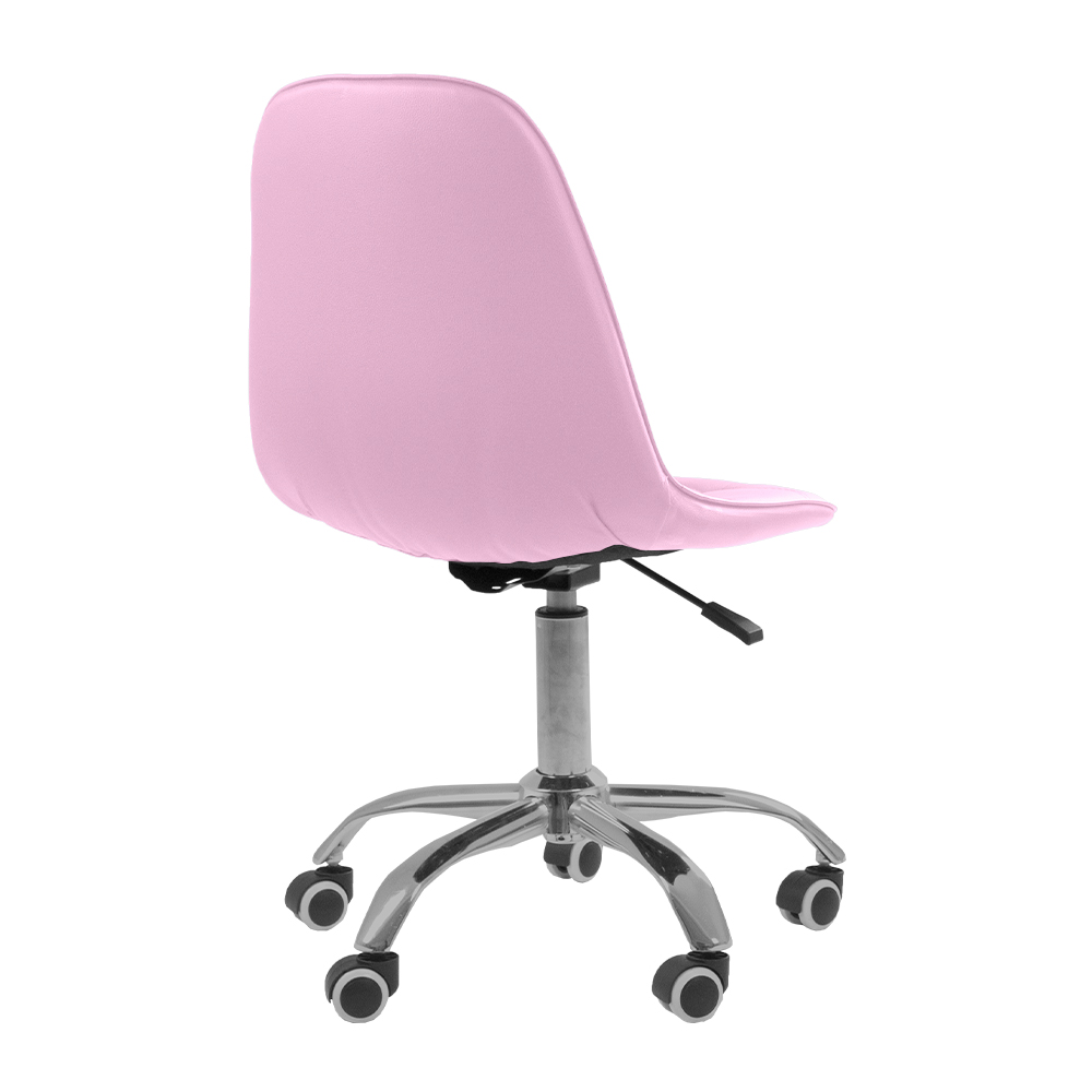 Cadeira Office Eiffel Botonê Ajustável Base Giratória - Rosa