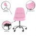 Kit 02 Cadeiras Office Eiffel Botonê Ajustável Base Giratória Rosa
