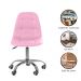 Kit 02 Cadeiras Office Eiffel Botonê Ajustável Base Giratória Rosa