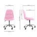 Kit 02 Cadeiras Office Eiffel Botonê Ajustável Base Giratória Rosa