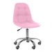 Kit 02 Cadeiras Office Eiffel Botonê Ajustável Base Giratória Rosa
