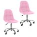 Kit 02 Cadeiras Office Eiffel Botonê Ajustável Base Giratória Rosa