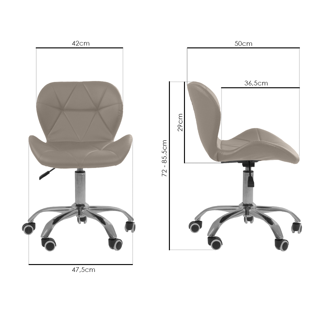 Kit 02 Cadeiras Office Eiffel Slim Ajust vel Base Girat¢ria