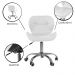 Kit 02 Cadeiras Office Eiffel Slim Ajust vel Base Girat¢ria cor:branco