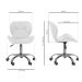 Kit 02 Cadeiras Office Eiffel Slim Ajust vel Base Girat¢ria cor:branco