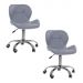 Kit 02 Cadeiras Office Eiffel Slim Ajust vel Base Girat¢ria cor:cinza