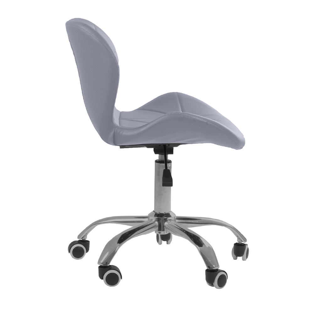 Kit 02 Cadeiras Office Eiffel Slim Ajust vel Base Girat¢ria cor:cinza