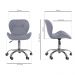 Kit 02 Cadeiras Office Eiffel Slim Ajust vel Base Girat¢ria cor:cinza